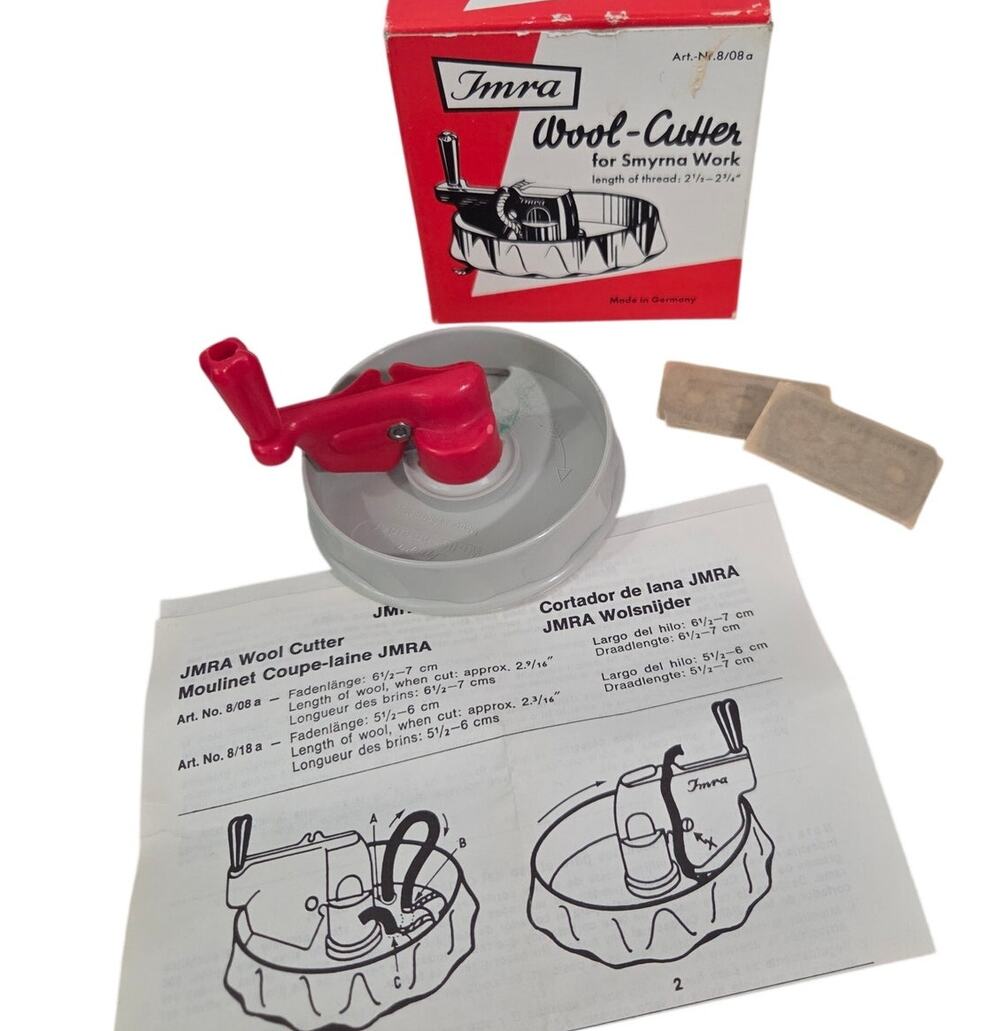 Vtg New Box Imra Wool Cutter for Smyrna Work Germany Latchhook Rugs Yarn